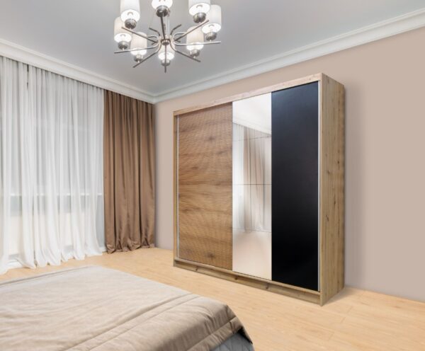 Garderober klizna vrata Lamello 220 artisan/crno